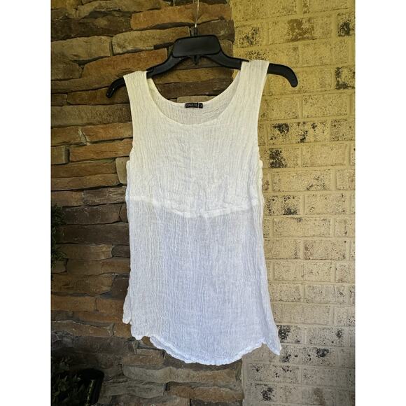 Grizas Crinkle Tank-100% Linen-Size Medium - Picture 1 of 6